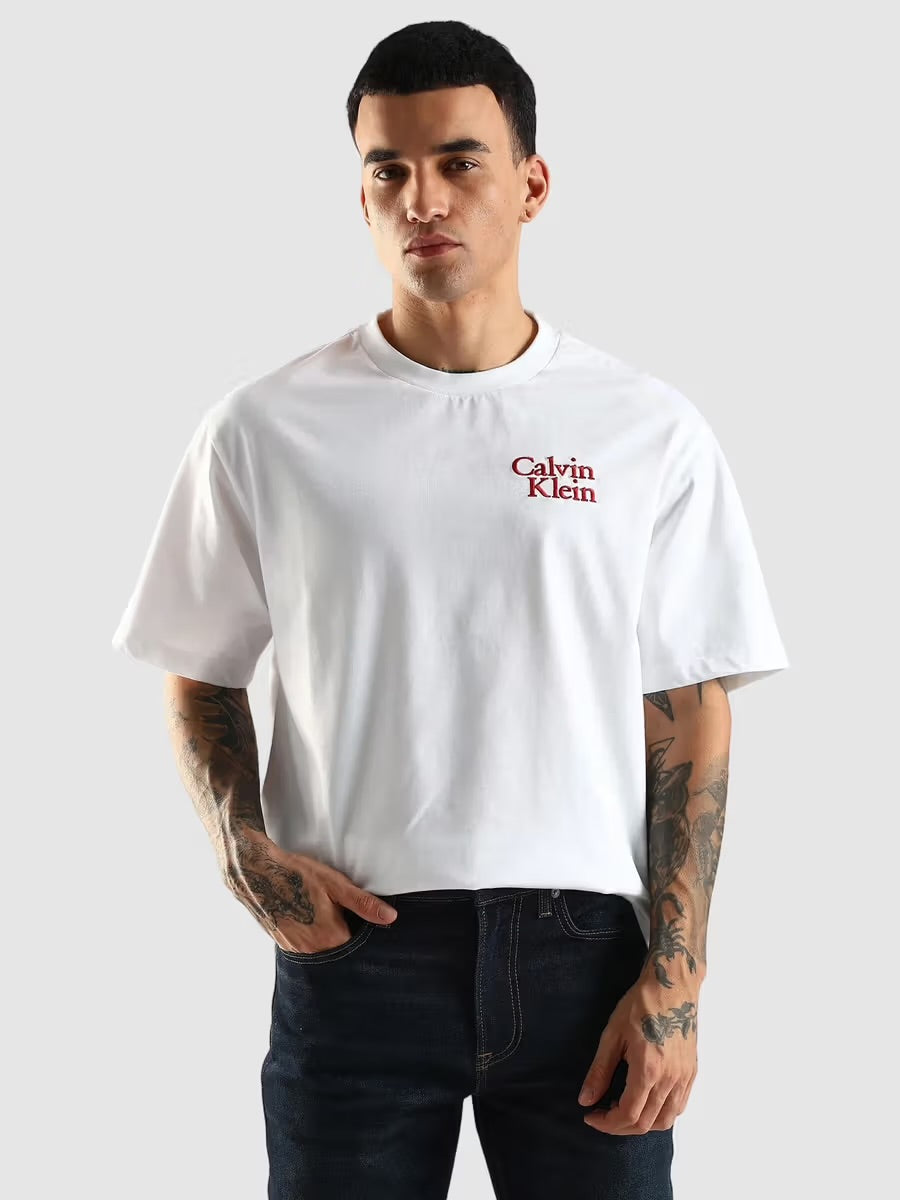 Calvin Klein White Cotton Relaxed Fit T-shirt