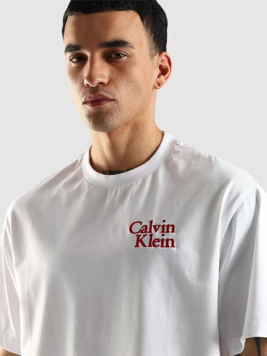 Calvin Klein White Cotton Relaxed Fit T-shirt